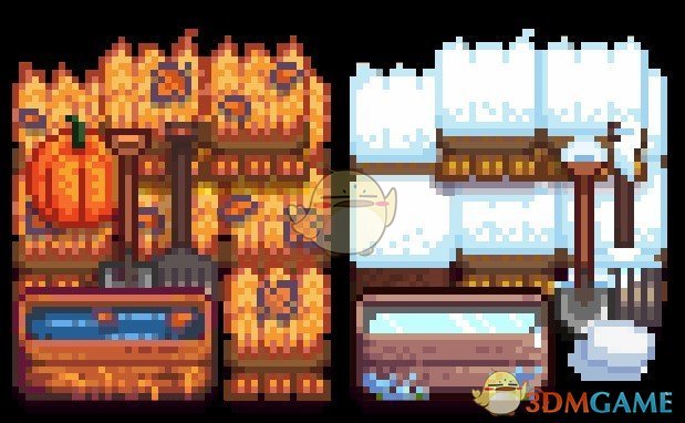 《星露谷物语》可建造的季节性干草堆MOD