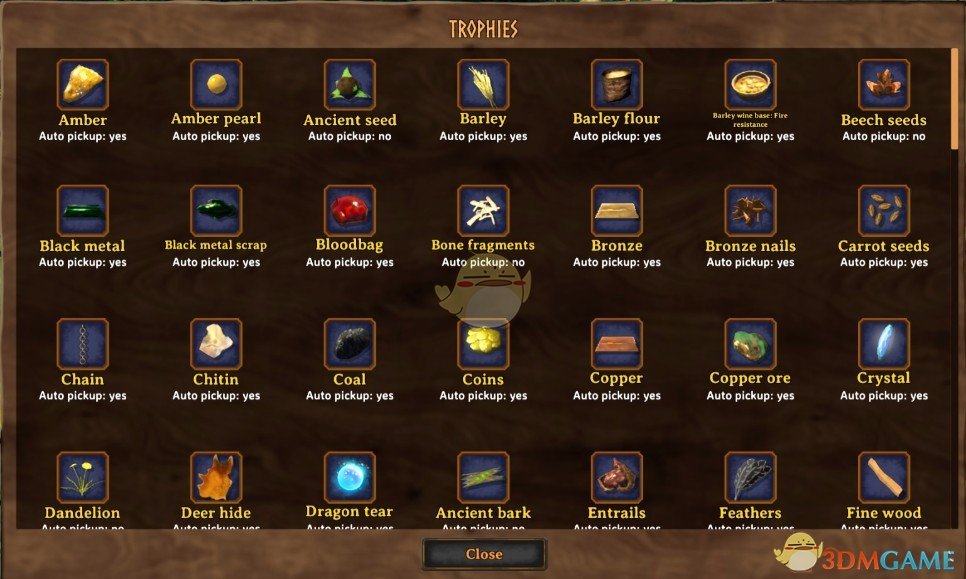 《Valheim：英灵神殿》自动拾取物品列表MOD