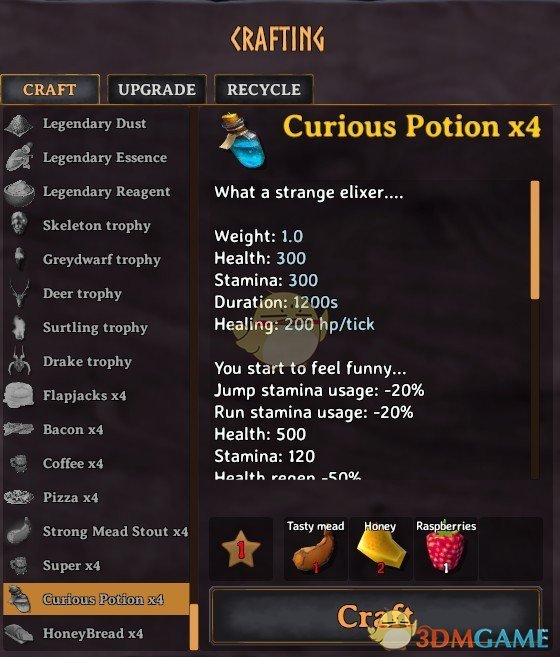 《Valheim：英灵神殿》新的食谱MOD