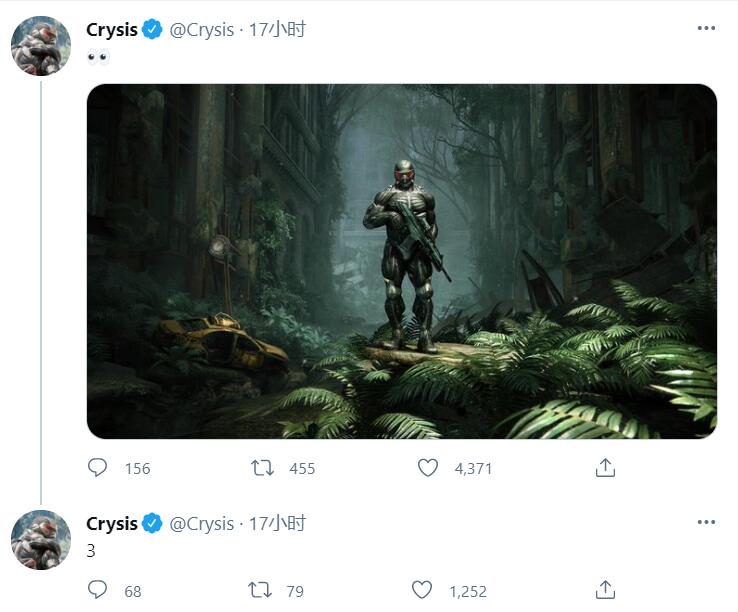 Crytek推特发图 或为《孤岛危机3：复刻版》消息