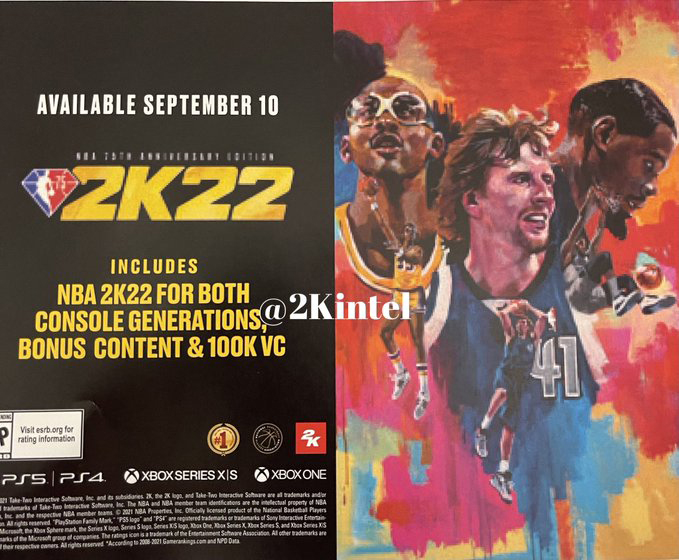《NBA 2K22》新传闻：上市日期与三大封面球员泄露