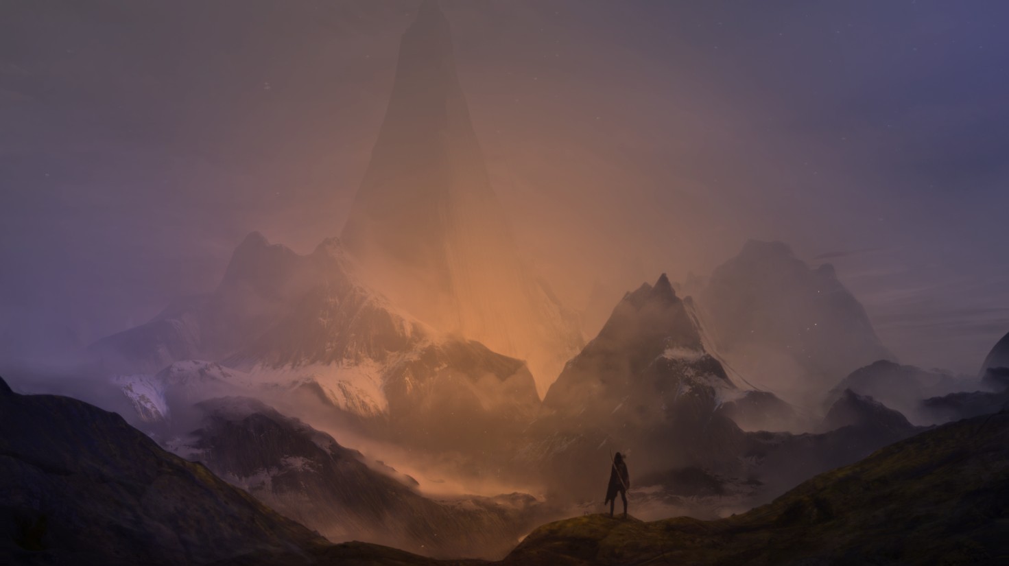 《Wallpaper Engine》探险者与山峰图层动态壁纸