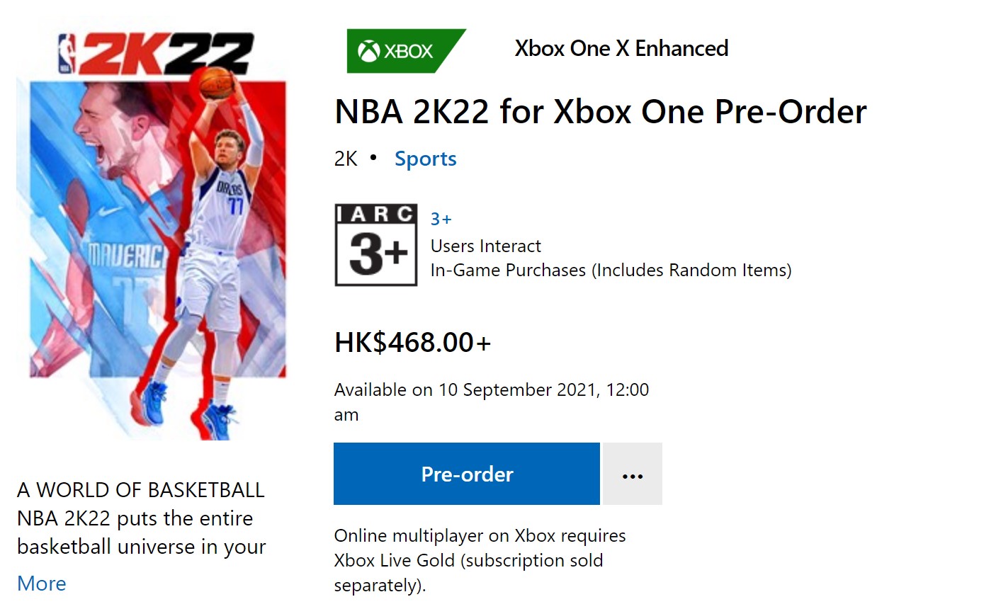 《NBA 2K22》现已上架Steam 国区199元最低