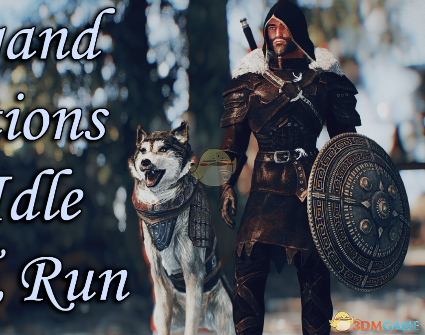 《上古卷轴5：天际重置版》男性空闲步行和跑步动作优化MOD