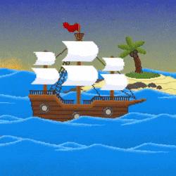 《Wallpaper Engine》像素风船只航行昼夜动态壁纸