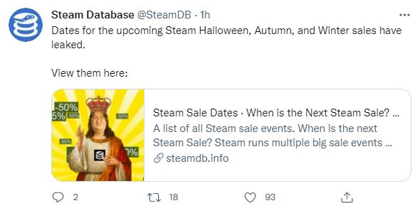 准备背刺G胖 SteamDB泄露Steam万圣节、秋、冬季特卖准确时间