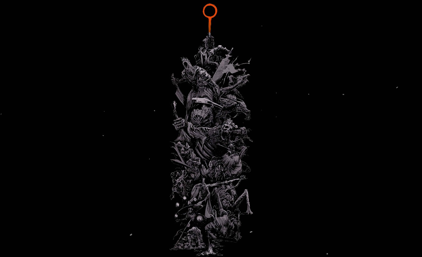 《Wallpaper Engine》黑魂黑白风BOSS塔绘图动态壁纸