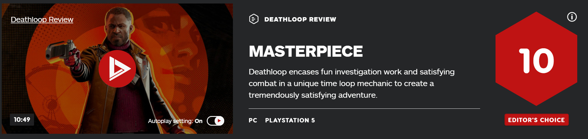 《死亡循环》媒体评价出炉 IGN、GameSpot双10分