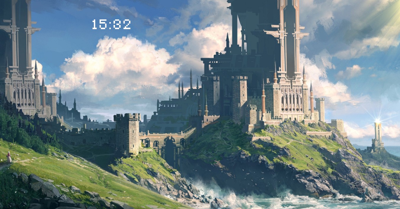 《Wallpaper Engine》晴天城堡记时动态壁纸