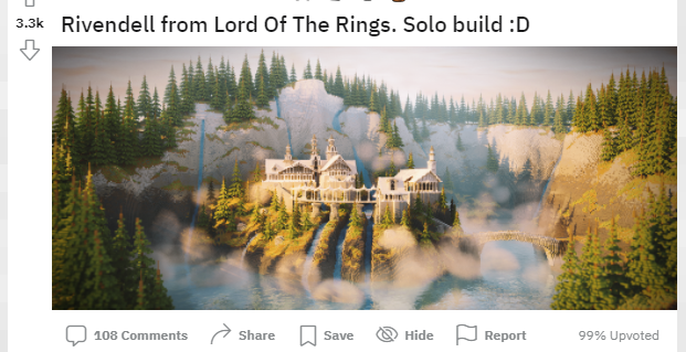 玩家在《我的世界》打造指环王精灵据点瑞文戴尔 耗时一个月