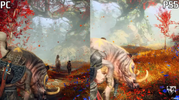 《战神4》PC版与PS5版画面对比 差距明显