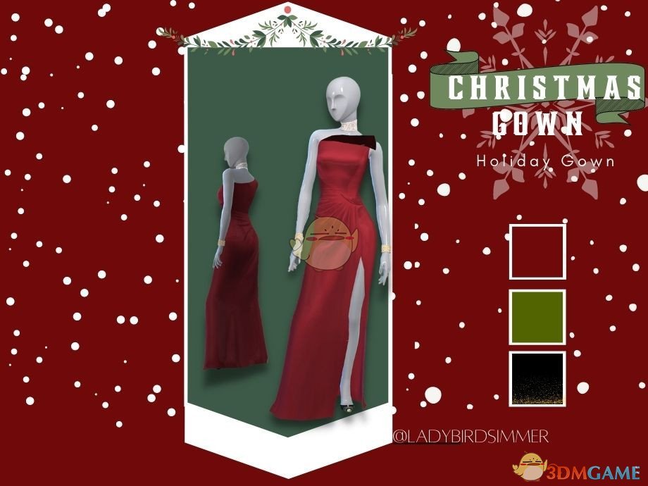 《模拟人生4》圣诞风格连衣裙MOD