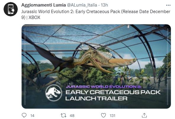 传闻：《侏罗纪世界：进化２》新DLC将于12月9日发布