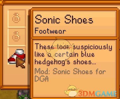 《星露谷物语》索尼克极速跑鞋MOD