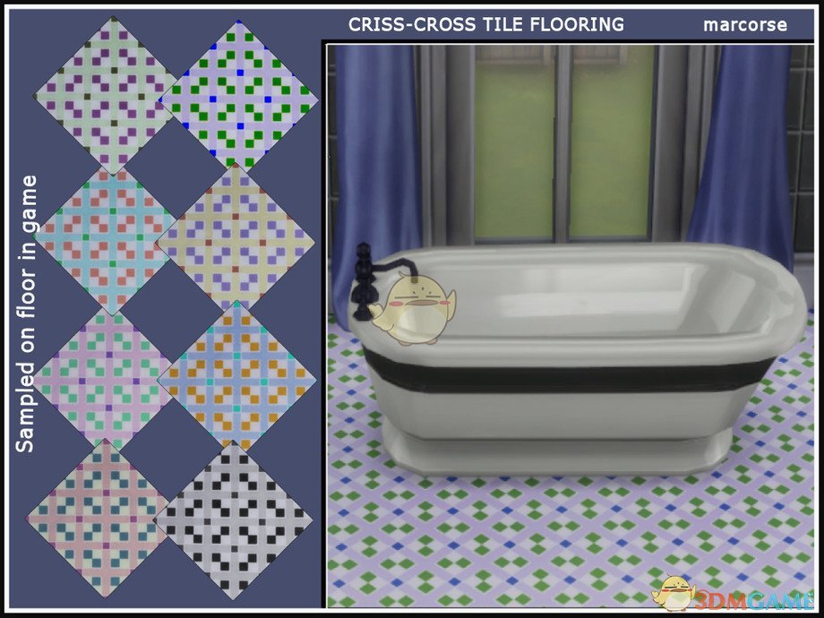 《模拟人生4》浴室美丽印花地板MOD