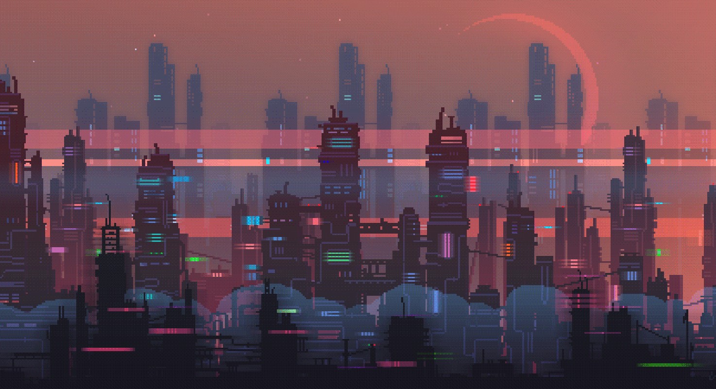 《Wallpaper Engine》像素风城市掠影动态壁纸