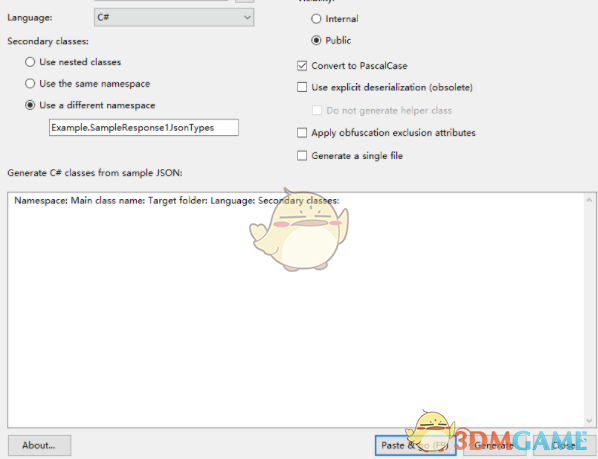 Json Class Generator 1.4.0.0
