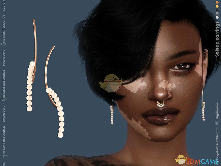 《模拟人生4》带珍珠的女性半圈耳环MOD