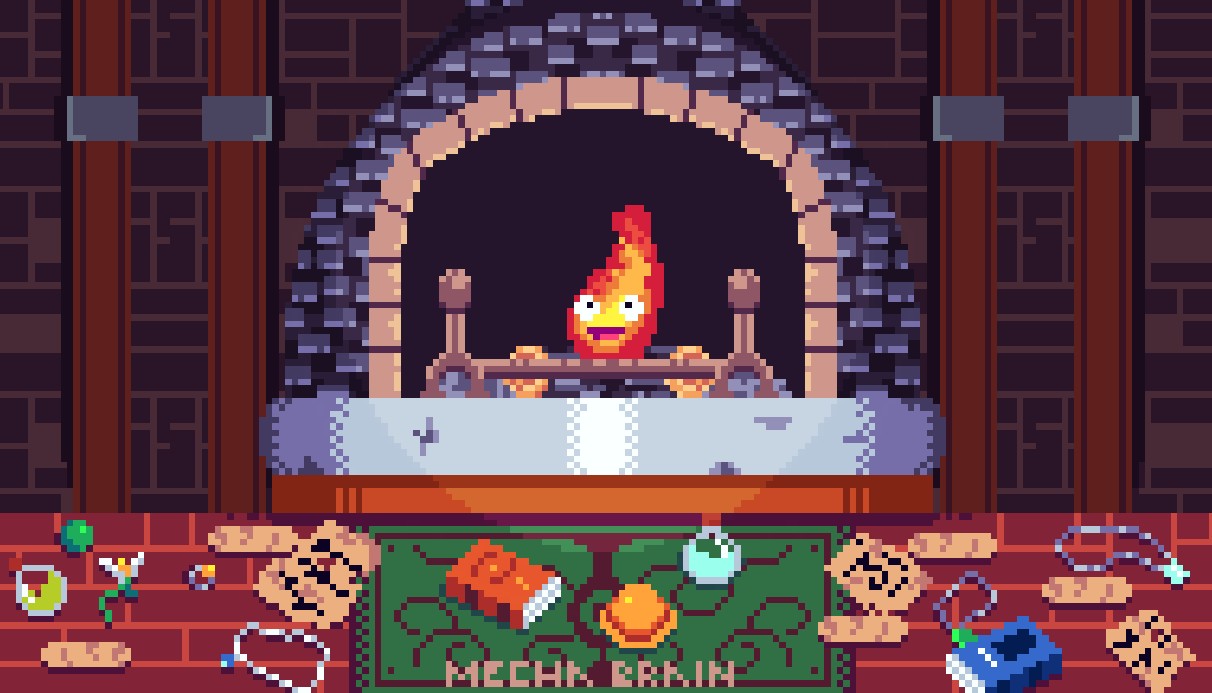 《Wallpaper Engine》像素风哈儿的移动城堡卡西法火焰动态壁纸