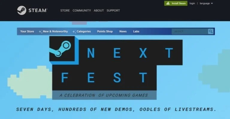 Steam新Next Fest活动带来上百款新游戏试玩