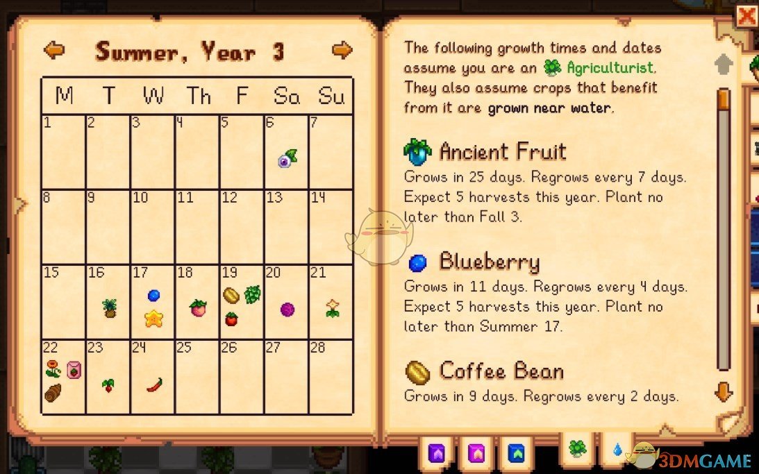 《星露谷物语》年历 - 游戏指南书MOD