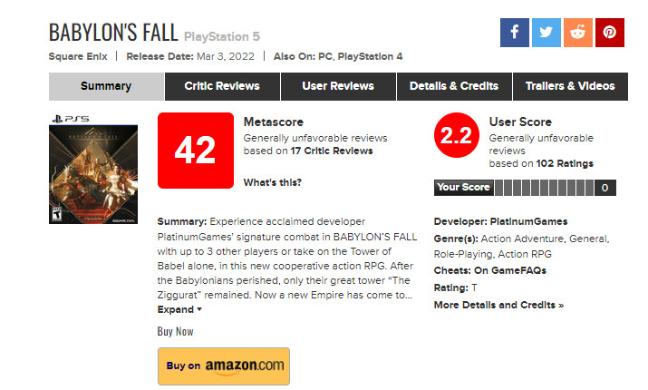 《巴比伦的陨落》IGN 4分 几个世代以来画面最差的RPG之一