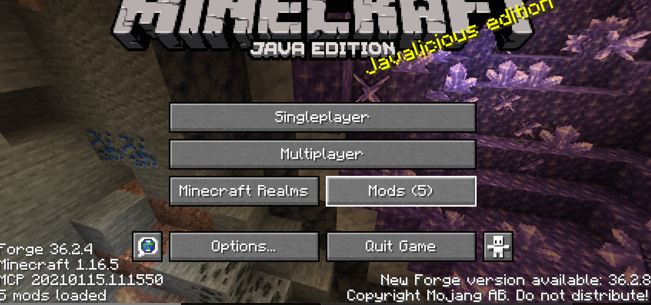 《我的世界》1.18.1菜单模组按钮MOD