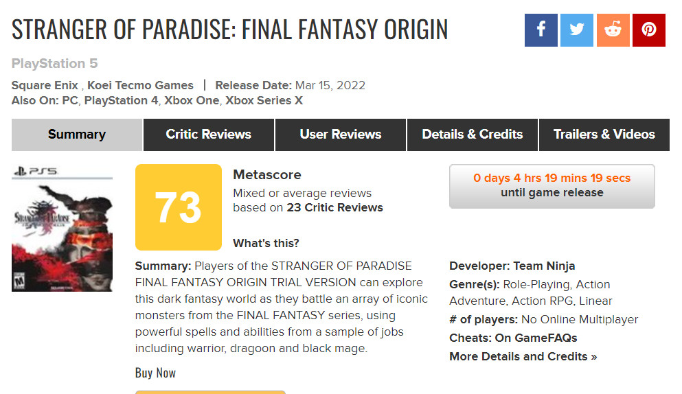 《最终幻想起源：天堂的陌生人》评分解禁 IGN 8分
