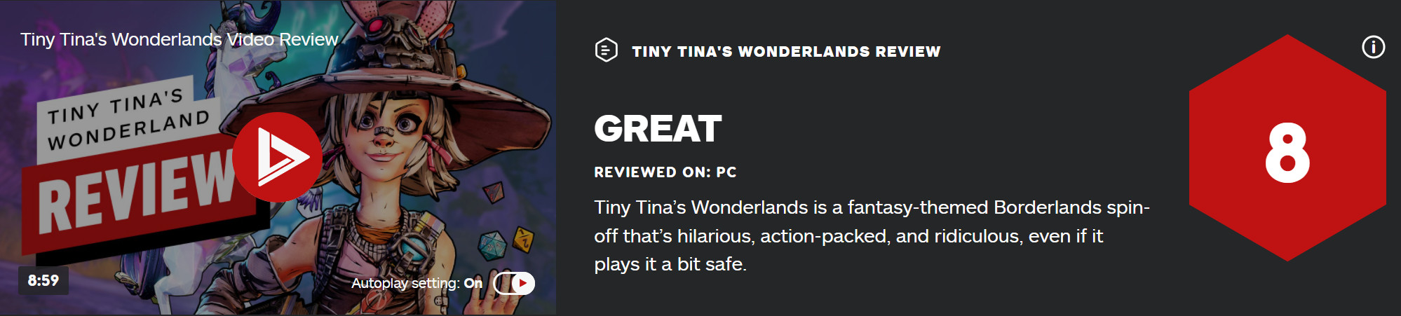《小缇娜的奇幻之地》IGN 8分 GameInformer 9.5分