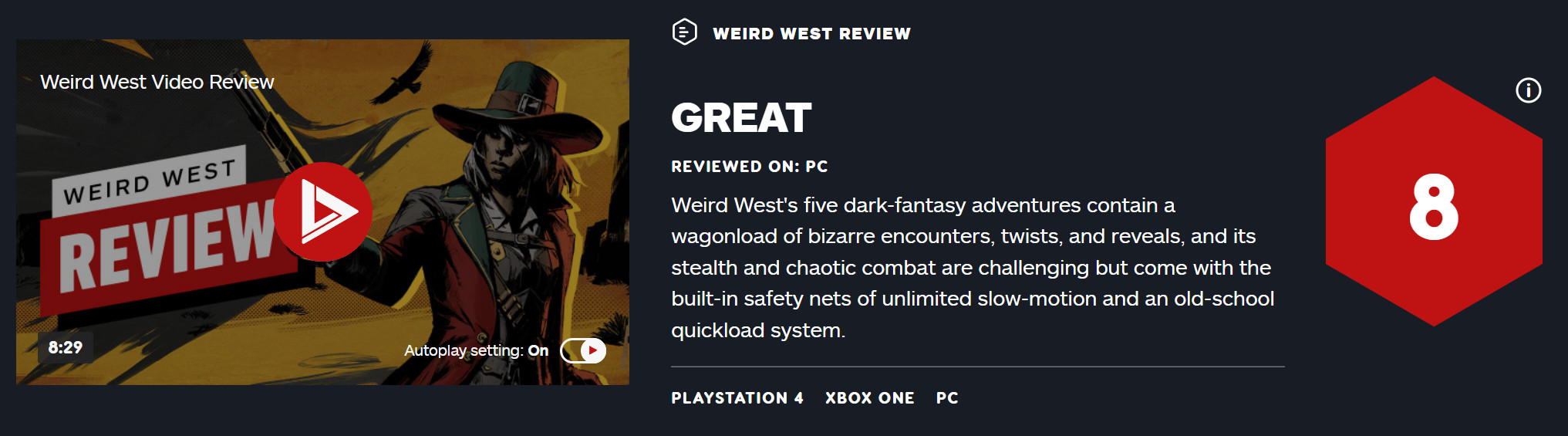 《诡异西部》首批媒体评分解禁 IGN给出8分好评