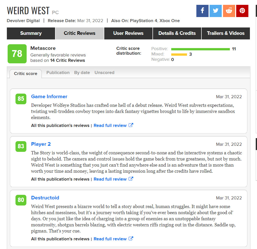 《诡异西部》首批媒体评分解禁 IGN给出8分好评