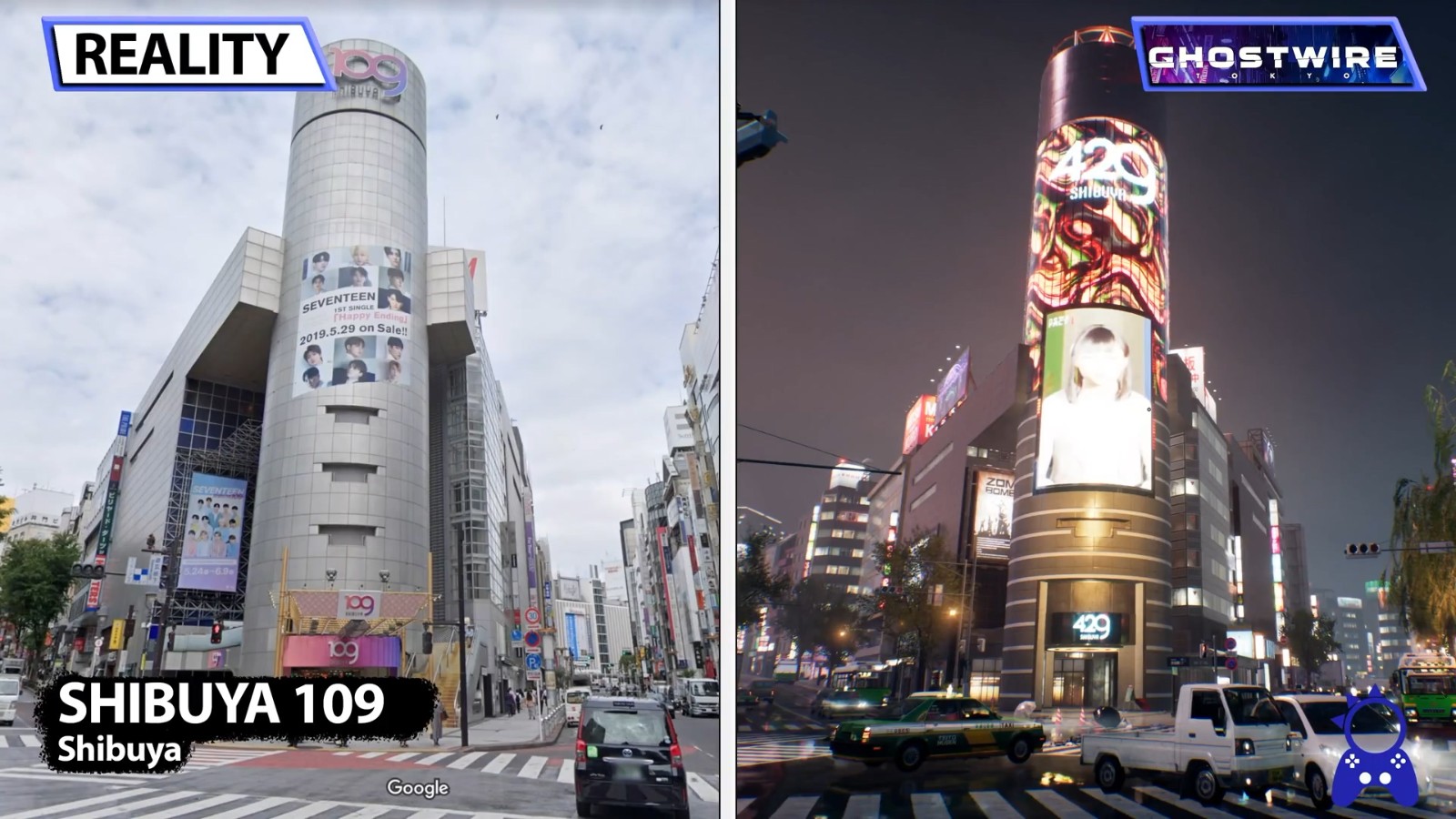 《幽灵线：东京》游戏和现实世界对比视频