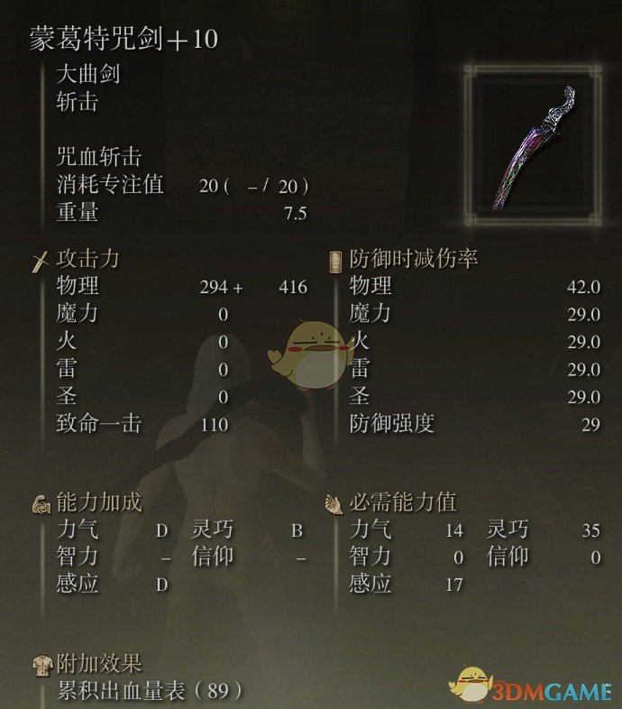 《艾尔登法环》蒙葛特咒剑使用心得分享