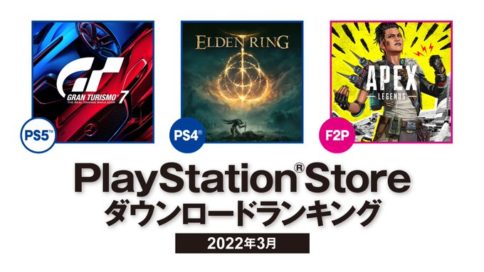 PS Store日服/北美服 2022年3月游戏下载排名 《艾尔登法环》成绩优异