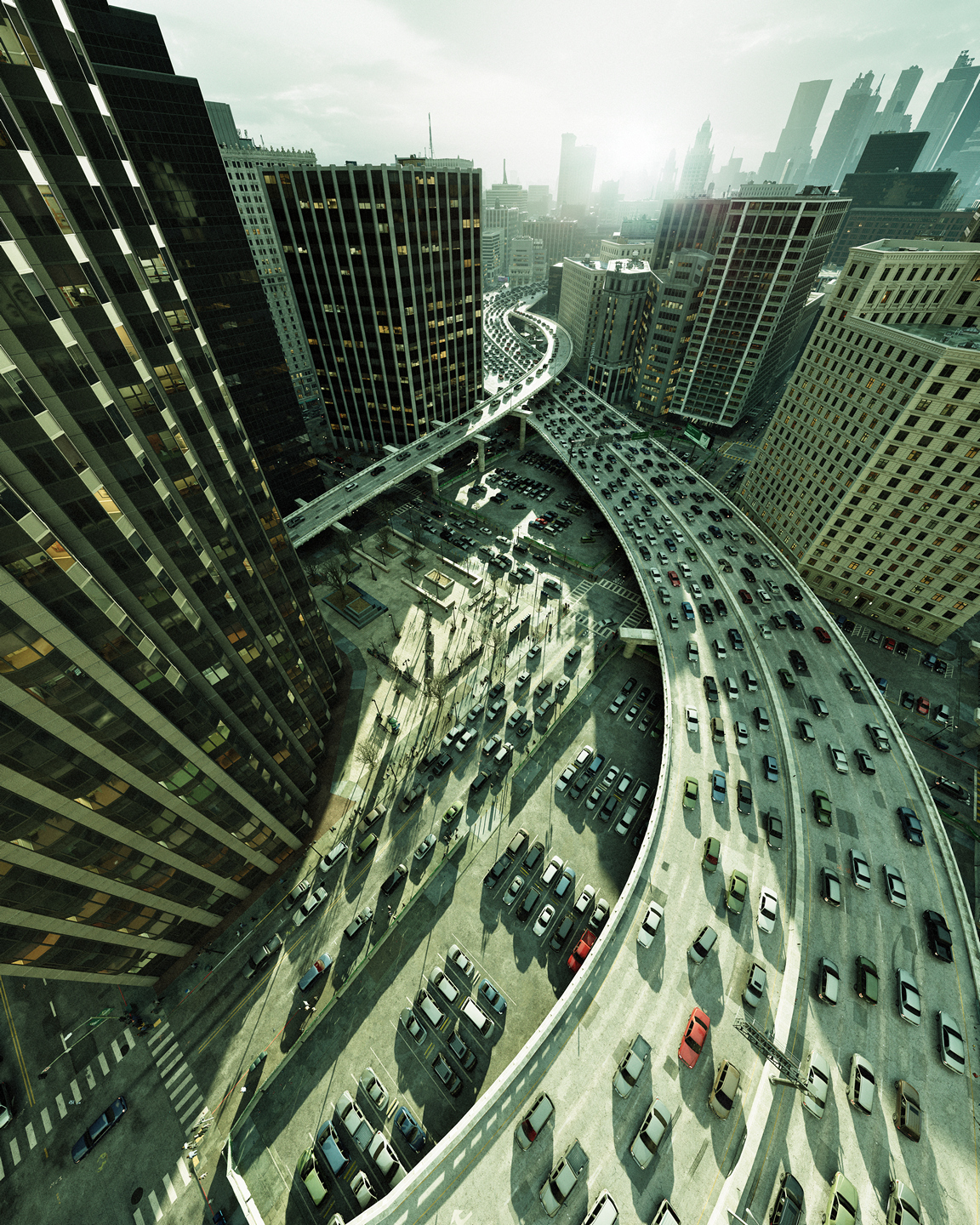 《黑客帝国：觉醒》PC版展示：交通高峰期艺术摄影