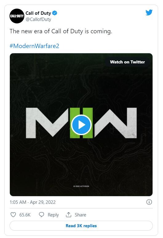 《使命召唤19：现代战争2》官方Logo公布