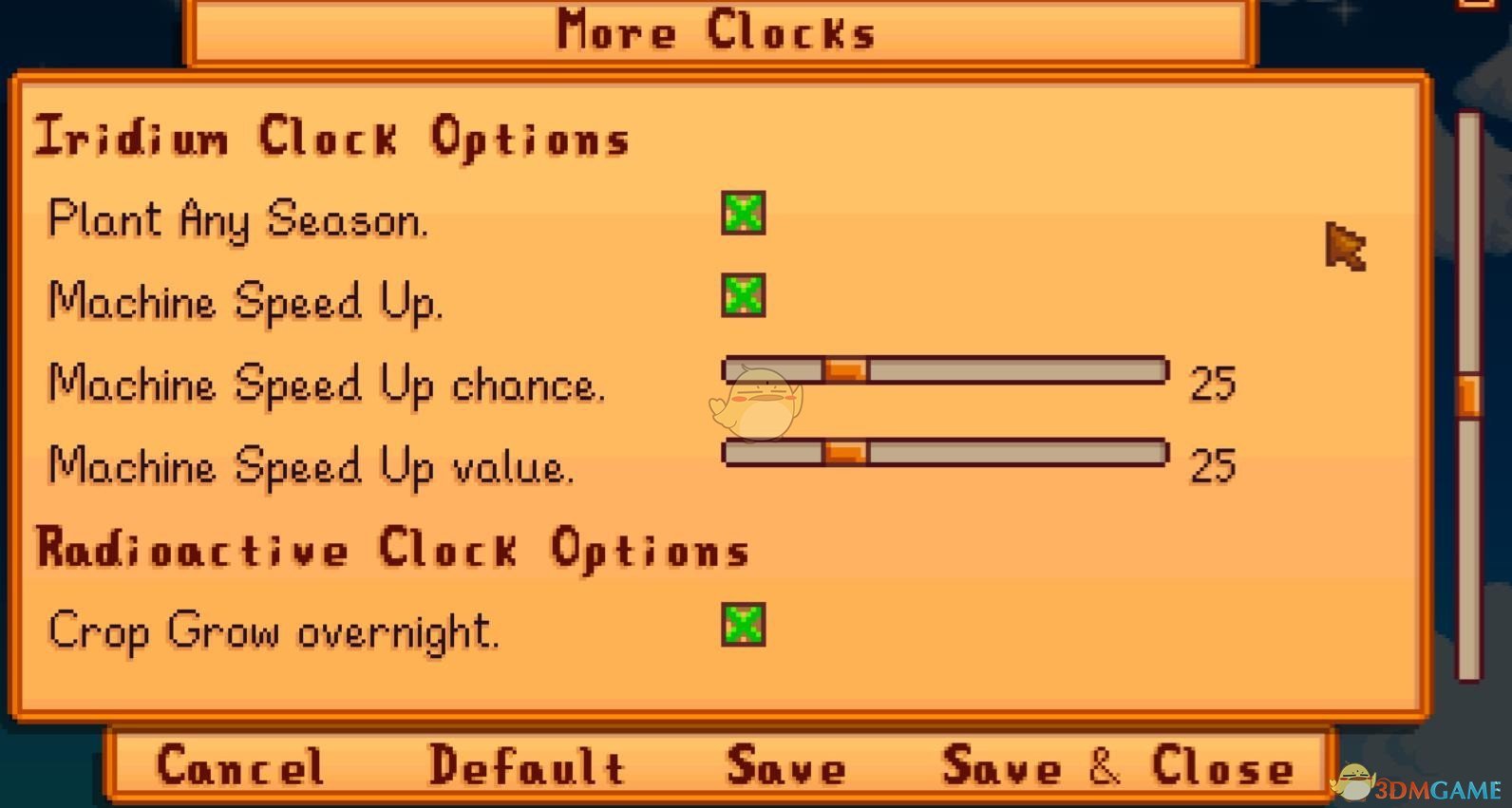 《星露谷物语》更多黄金时钟MOD