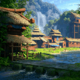 《Wallpaper Engine》村庄的一天昼夜循环动态壁纸