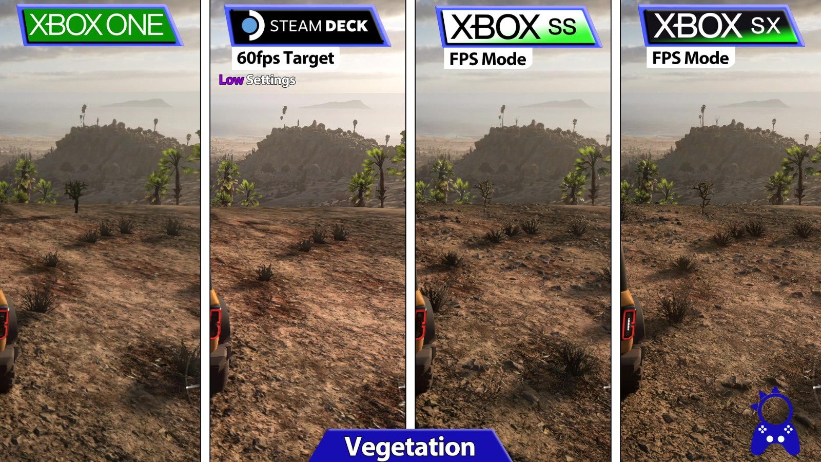 《极限竞速：地平线5》Steam Deck和Xbox版画面对比