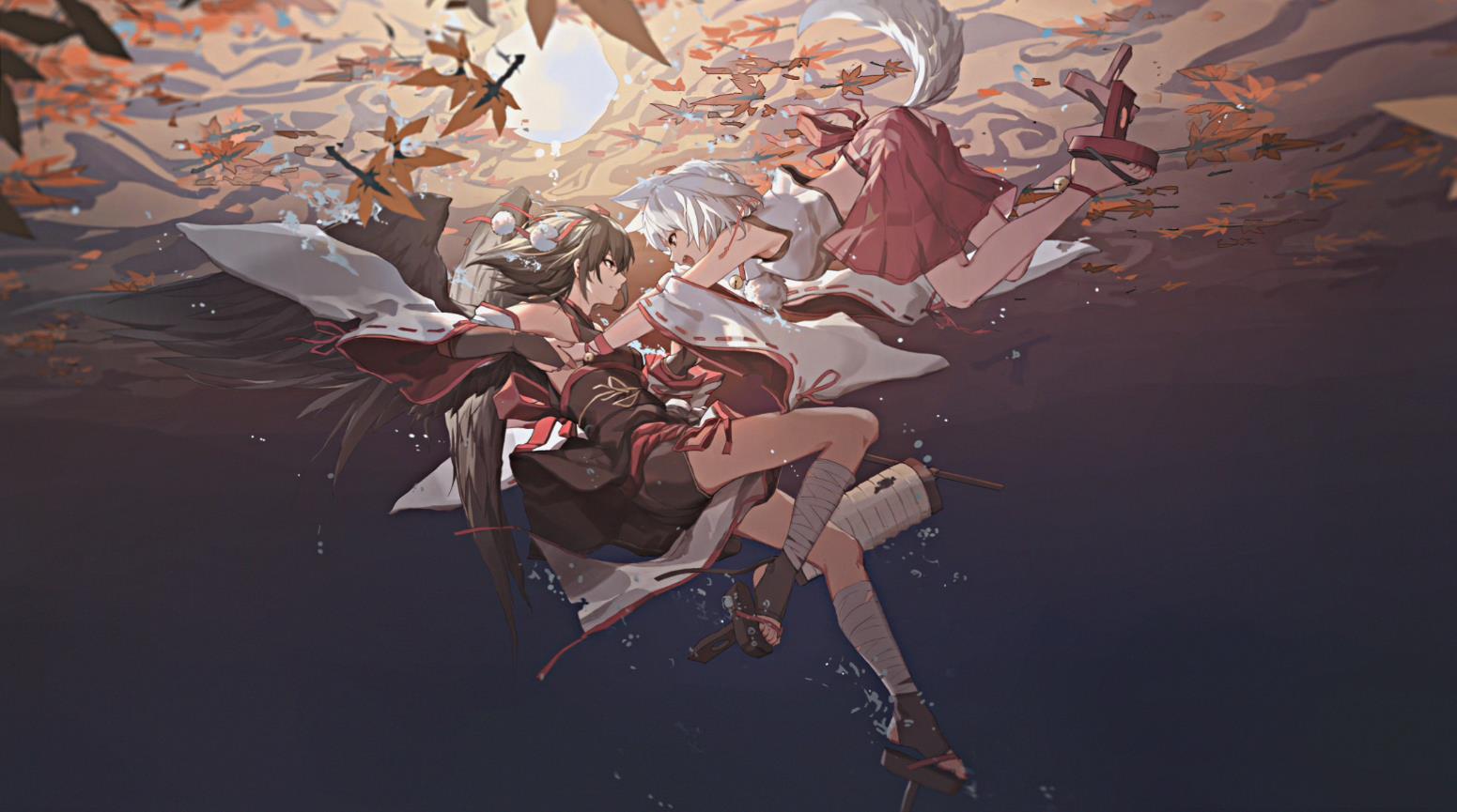 《Wallpaper Engine》东方project射命丸文犬走椛静绘图动态壁纸