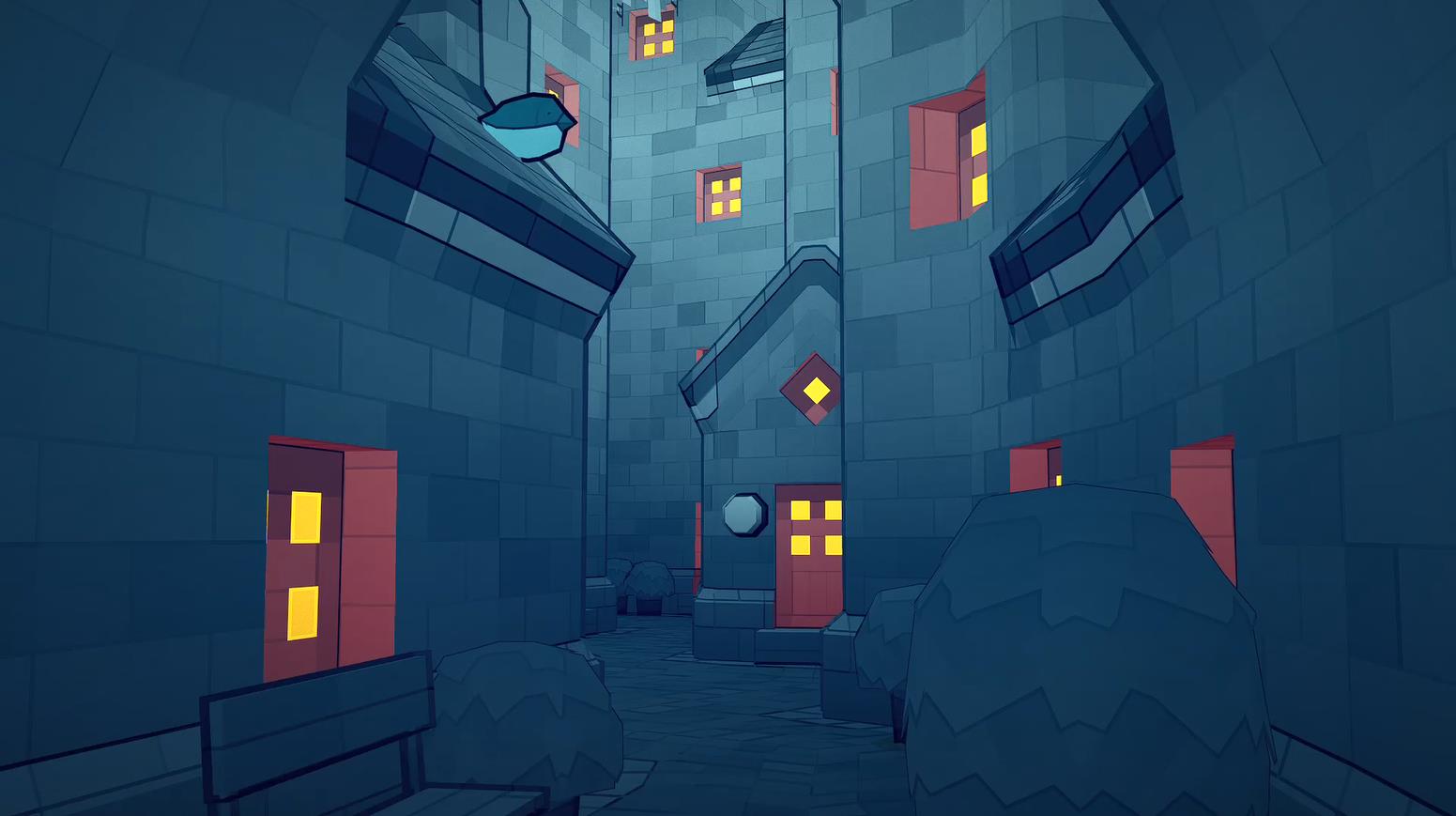 《Wallpaper Engine》Townscaper城市夜间场景动态壁纸