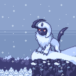 《Wallpaper Engine》宝可梦雪中的阿勃梭鲁像素风动态壁纸