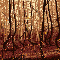 《Wallpaper Engine》像素风秋季落叶林风景动态壁纸