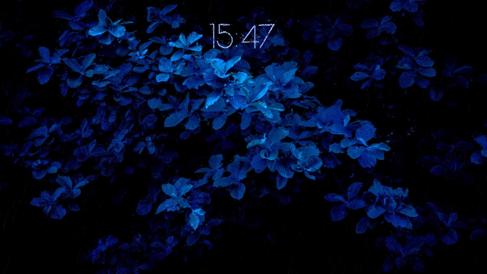 《Wallpaper Engine》蓝色树叶记时动态壁纸