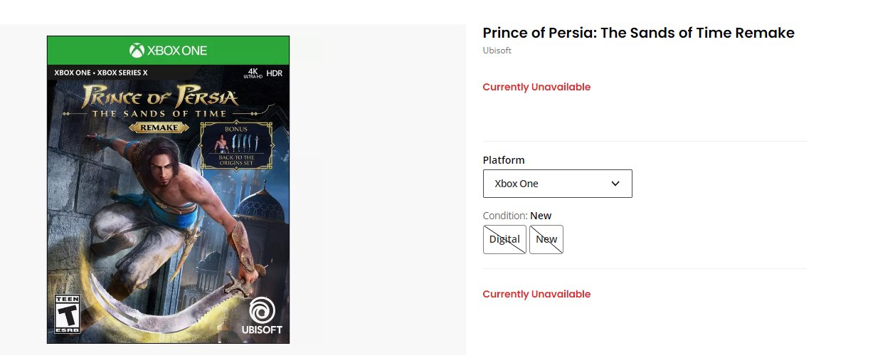 《波斯王子：时之砂重制版》再次跳票 预购被取消、换成育碧蒙特利尔主导开发