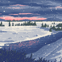 《Wallpaper Engine》雪山小河像素风动态壁纸