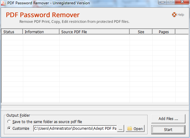 Adept PDF Password Remover3.60