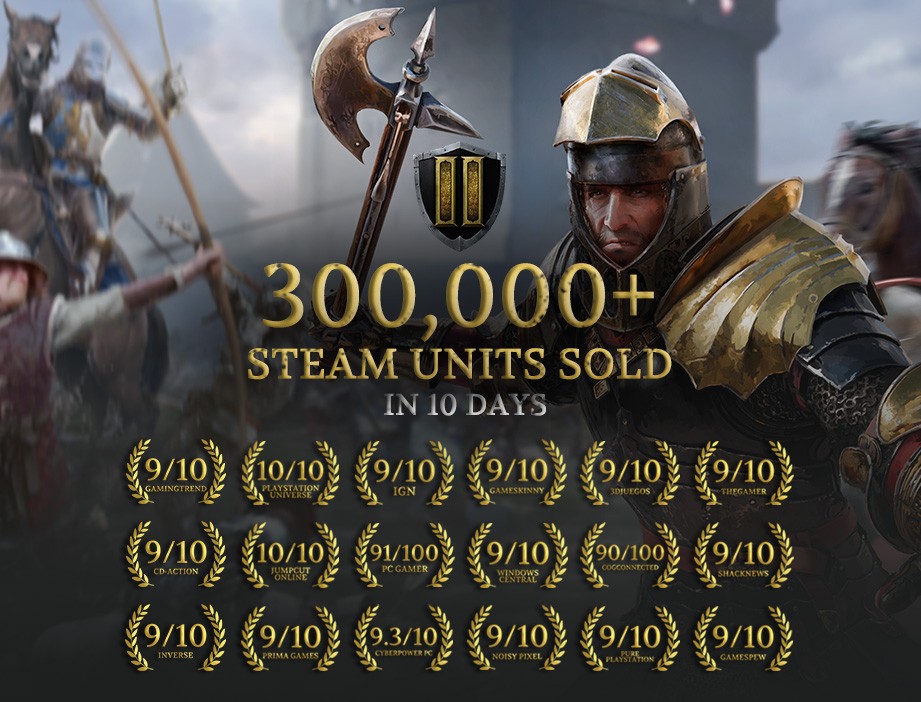 《骑士精神2》Steam版销量破30万份 中世纪爽快砍杀