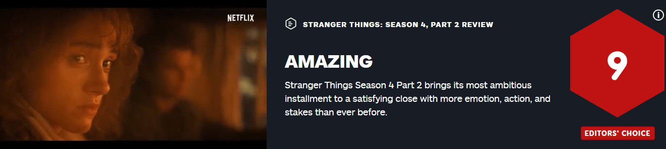 《怪奇物语：第四季》第二章播出 获IGN 9分好评