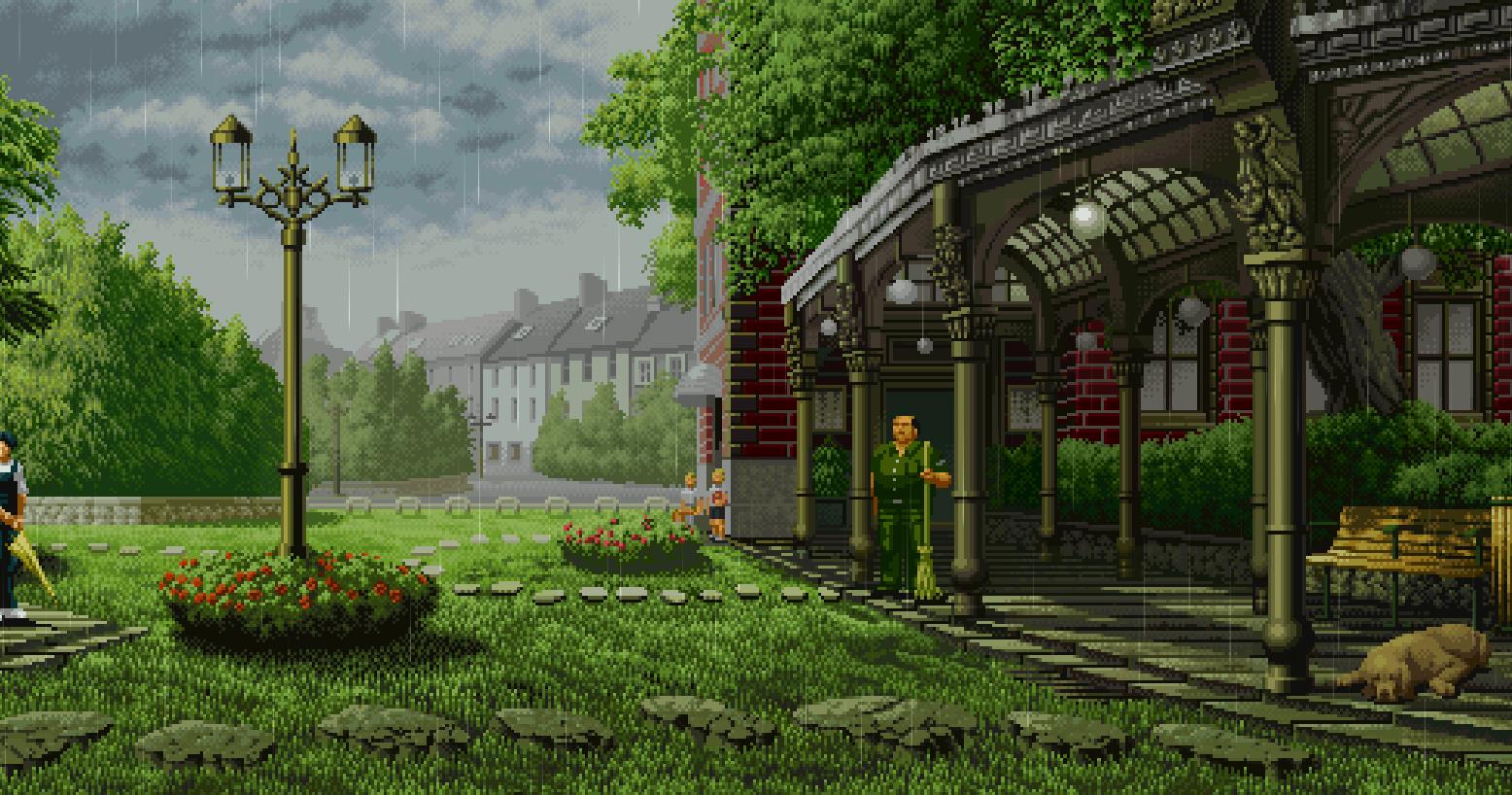 《Wallpaper Engine》像素风雨天的庄园动态壁纸